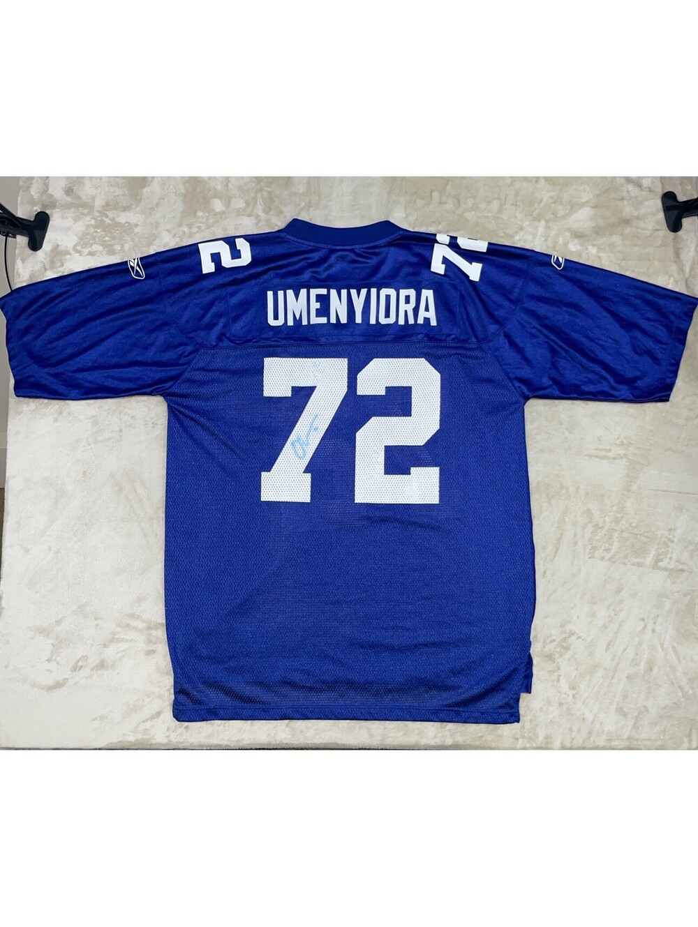 Reebok NFL New York Giants Osi Umenyiora #72 Signed Football Jersey XL (No COA)